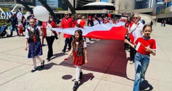 children and polish flag in Toronto